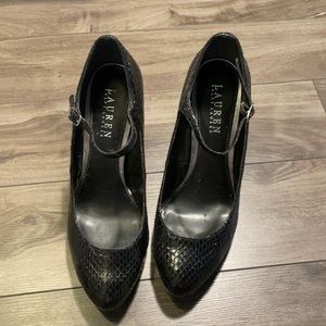 Ralph Lauren, Black, Mary Jane Heels